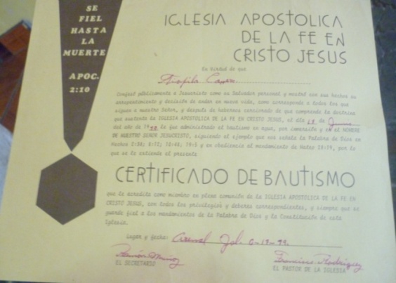 Archivo:Certificado de bautismo de la Hna. Teófila Carrero.jpg