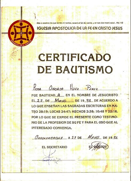 Archivo:Certificado de bautimo rosahonoria.jpg