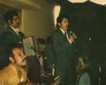 Celebracion de Nupcias del 9º. pastor de la 1ª. IAFCJ de Rio Bravo, Eliseo Guzman Tenorio, entonando un himno el dia de su boda (1980).jpg
