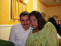Hno. Fernando Jiménez y su esposa Deborah Nayeli Flores Hernández en la cena de matrimonios