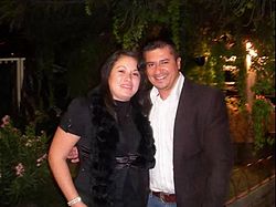 Hna. Beatriz Luévano Muñoz y su esposo Jorge Ángel González Martínez en la cena de matrimonios